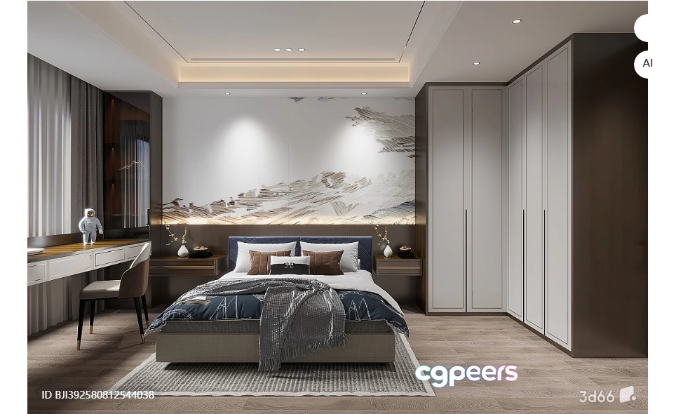 Modern Bedroom 3D Model - 13017 - VRAY Render Modern Bedroom 3D Model - 13017 - VRAY Render