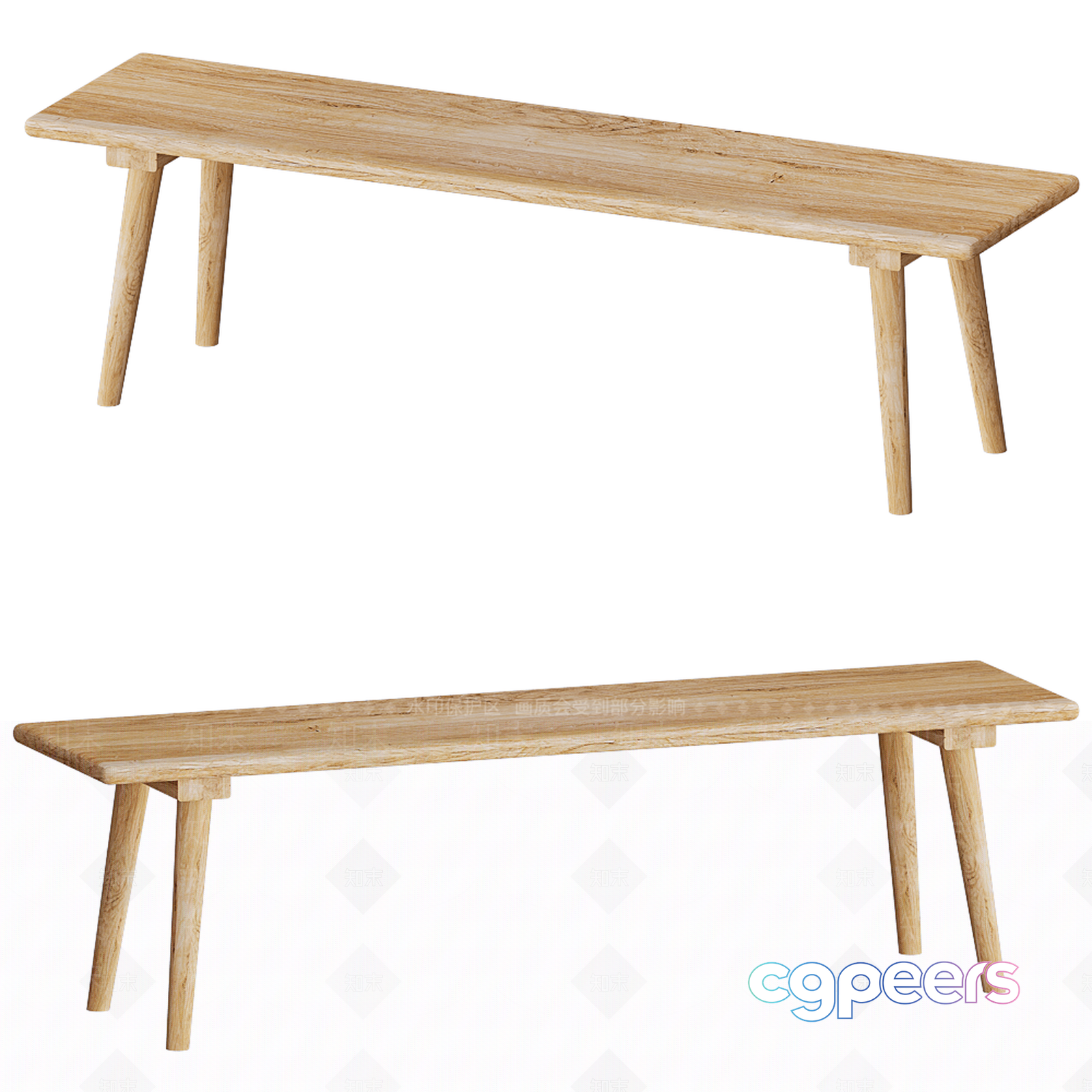 Wooden Bench 3D Model - 7833 - VRAY Render