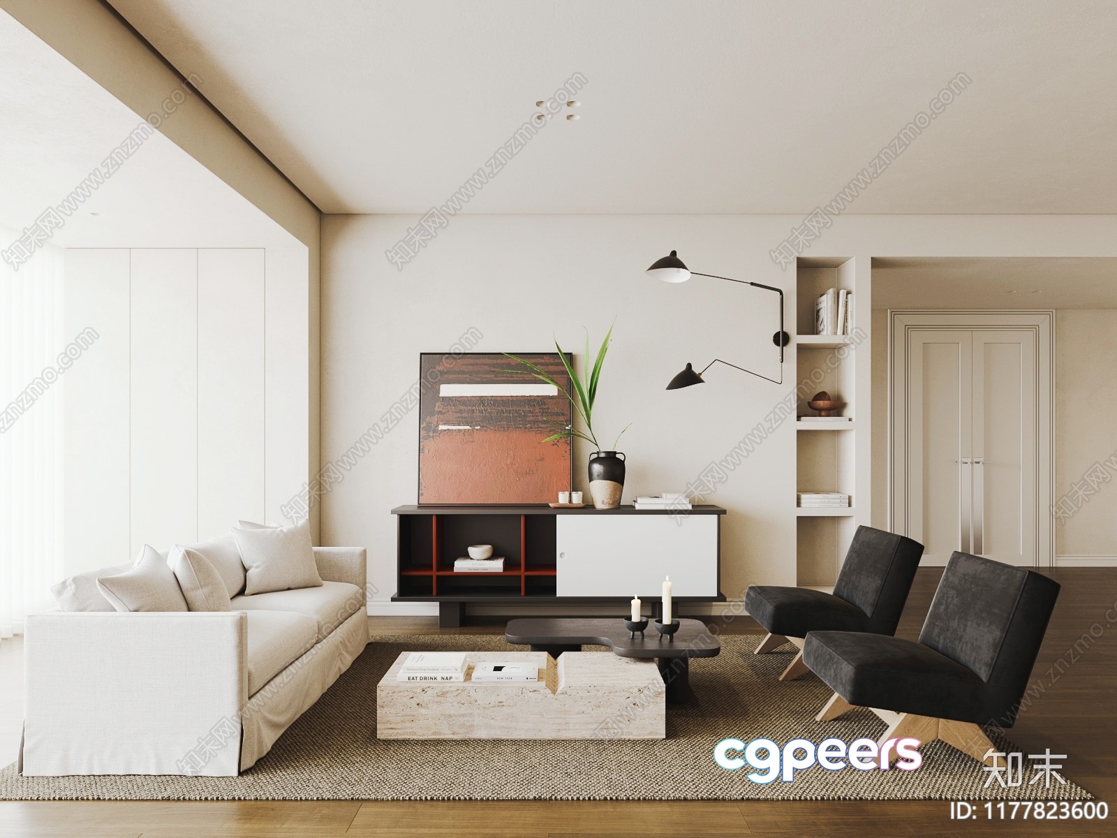 Modern Living Room 3D Model - 11544 - VRAY Render
