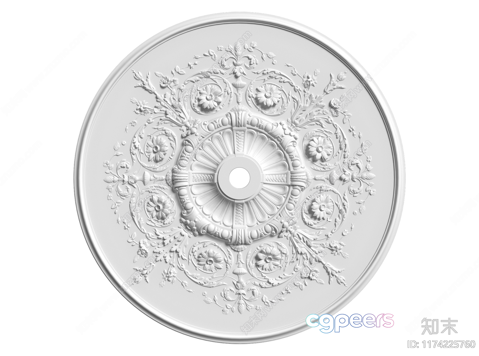 White Decorative Ceiling 3D Model - 11001 - CORONA Render