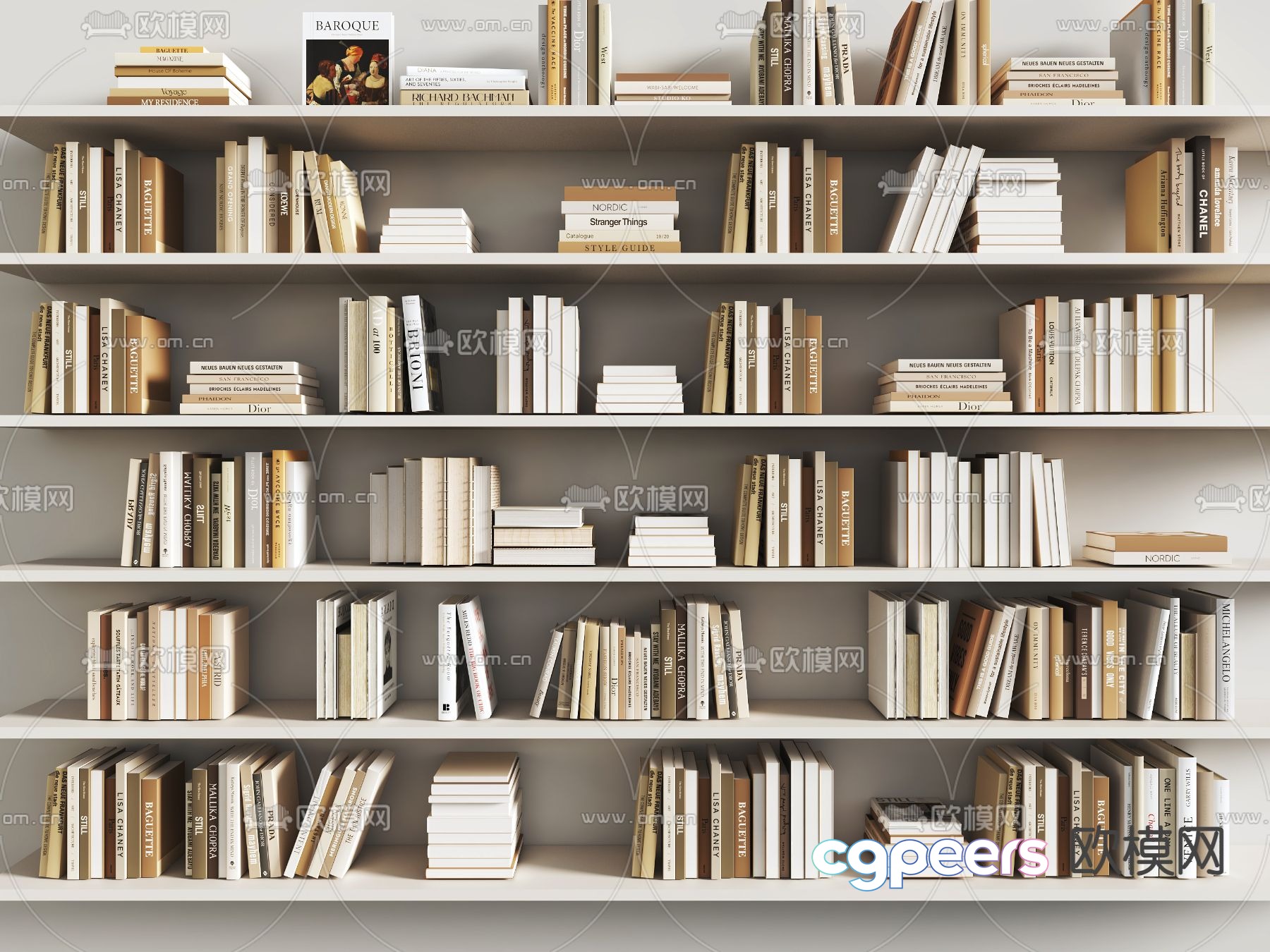 Bookshelves 3D Model - 18486 - VRAY Render