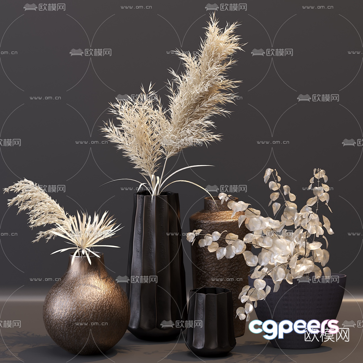 A Vase With Dried Flowers 3D Model - 16357 - VRAY Render A Vase With Dried Flowers 3D Model - 16357 - VRAY Render