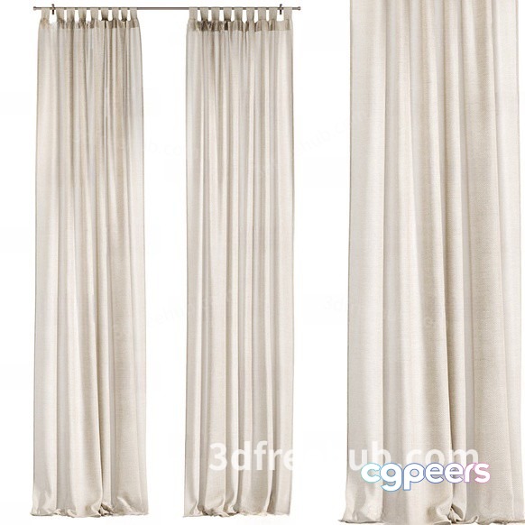 White Sheer Curtains 3D Model - 20814 - VRAY Render