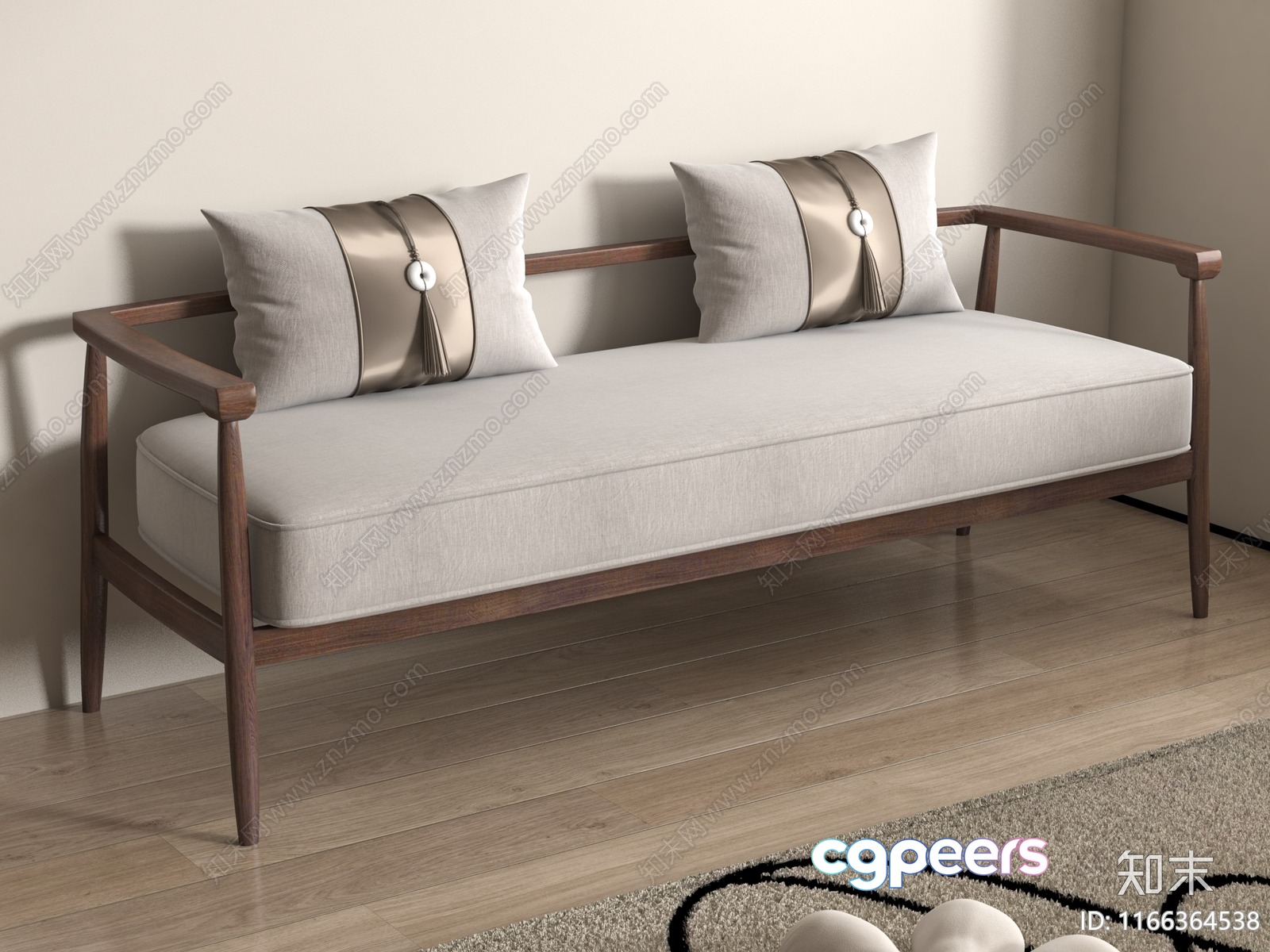 Modern Wooden Sofa 3D Model - 10348 - VRAY Render Modern Wooden Sofa 3D Model - 10348 - VRAY Render