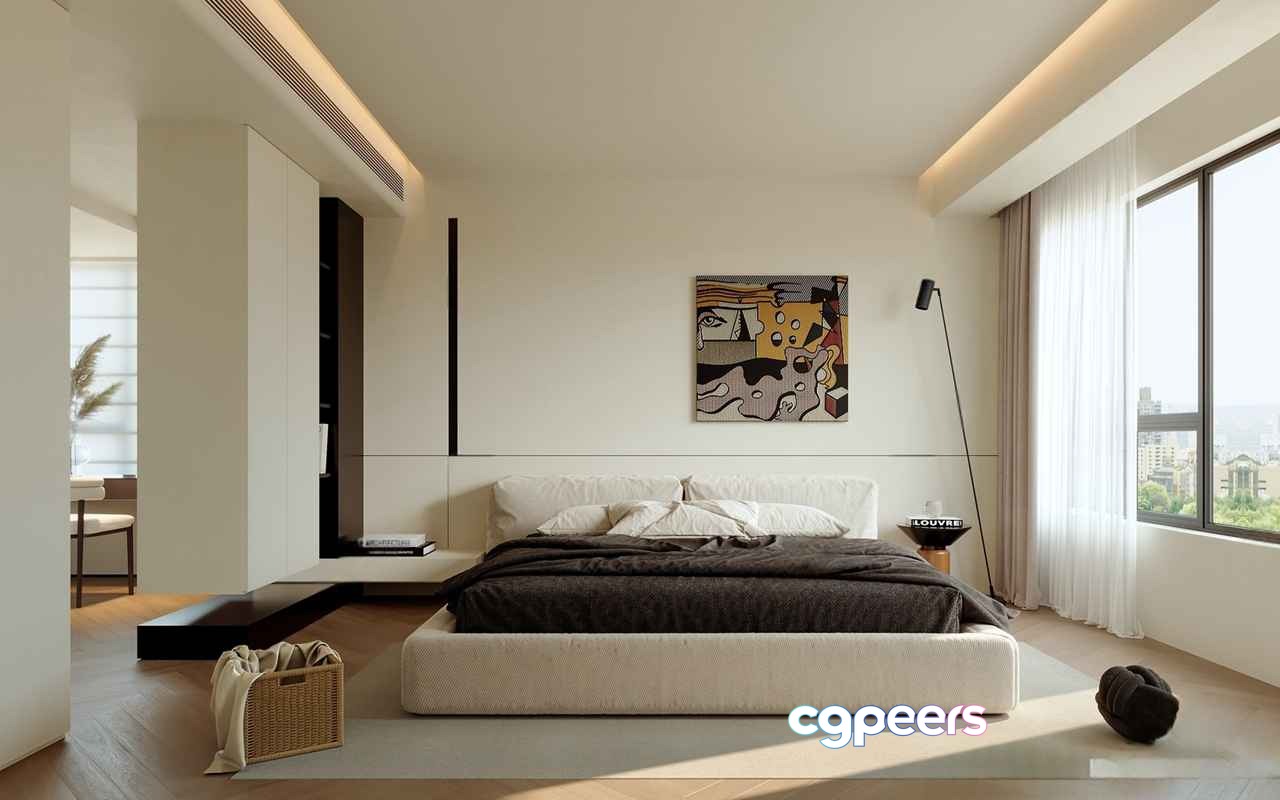 Modern Minimalist Bedroom 3D Model - 5914 - CORONA Render Modern Minimalist Bedroom 3D Model - 5914 - CORONA Render