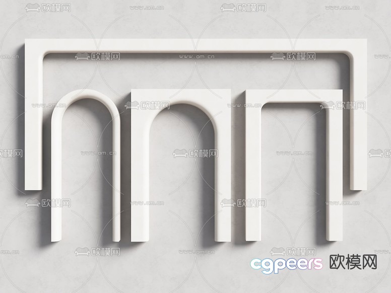 The Main Subject Is A Collection Of White Arches 3D Model - 22368 - VRAY Render