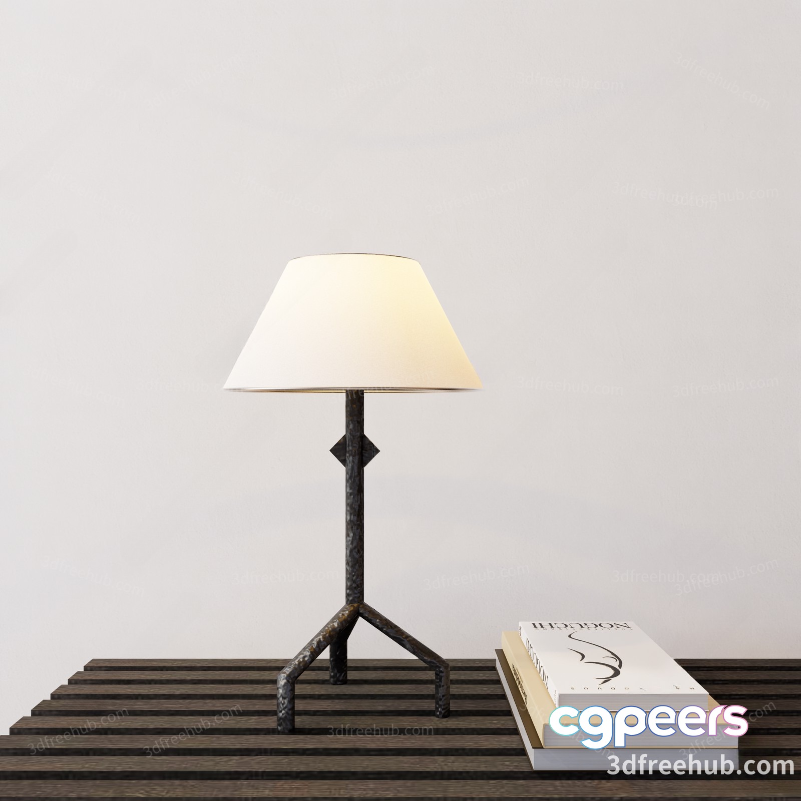 A Table Lamp With A White Shade 3D Model - 19138 - VRAY Render A Table Lamp With A White Shade 3D Model - 19138 - VRAY Render