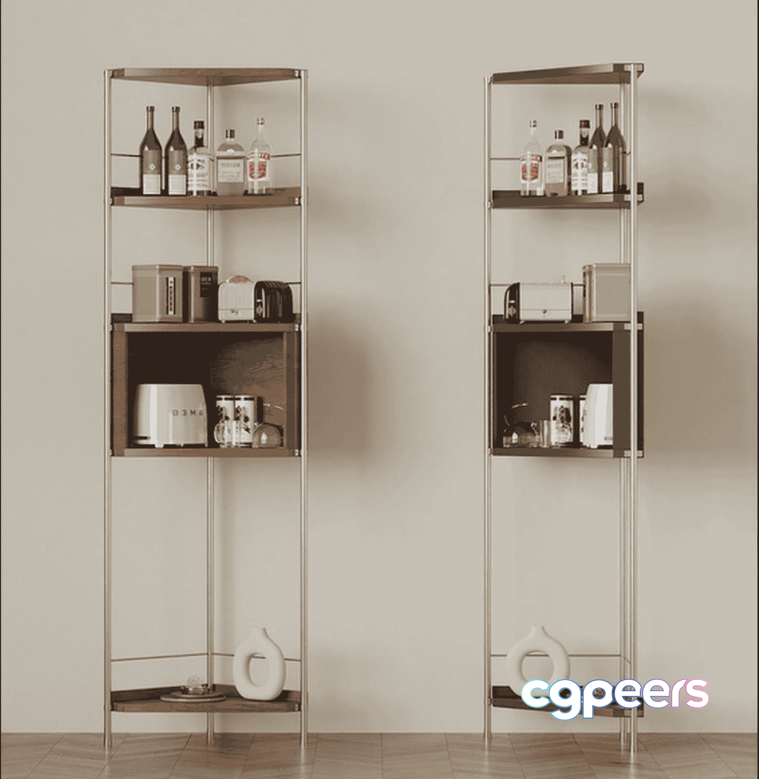 Modern Shelving Unit 3D Model - 10039 - VRAY Render Modern Shelving Unit 3D Model - 10039 - VRAY Render