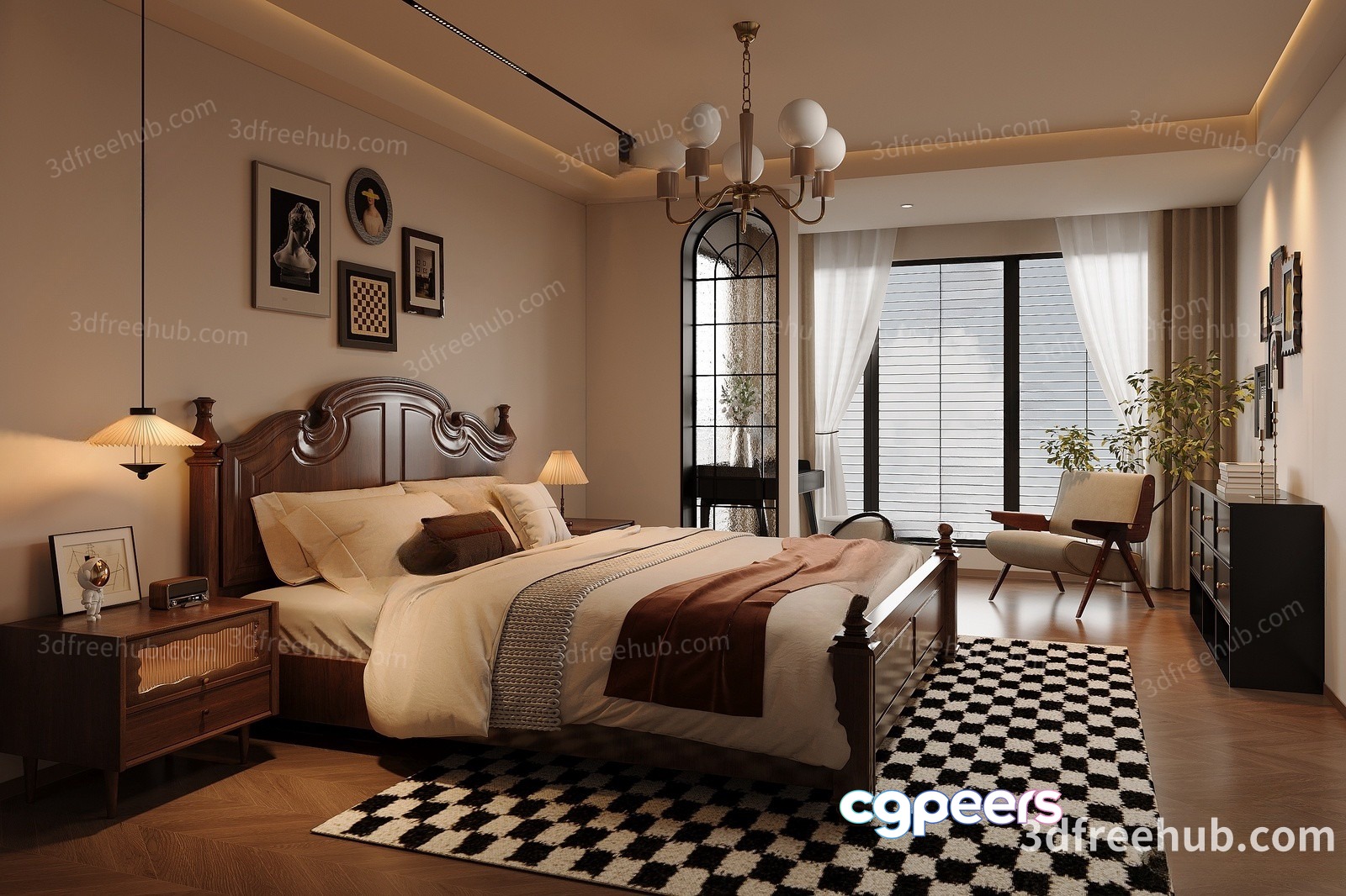 Cozy Bedroom 3D Model - 20919 - VRAY Render Cozy Bedroom 3D Model - 20919 - VRAY Render