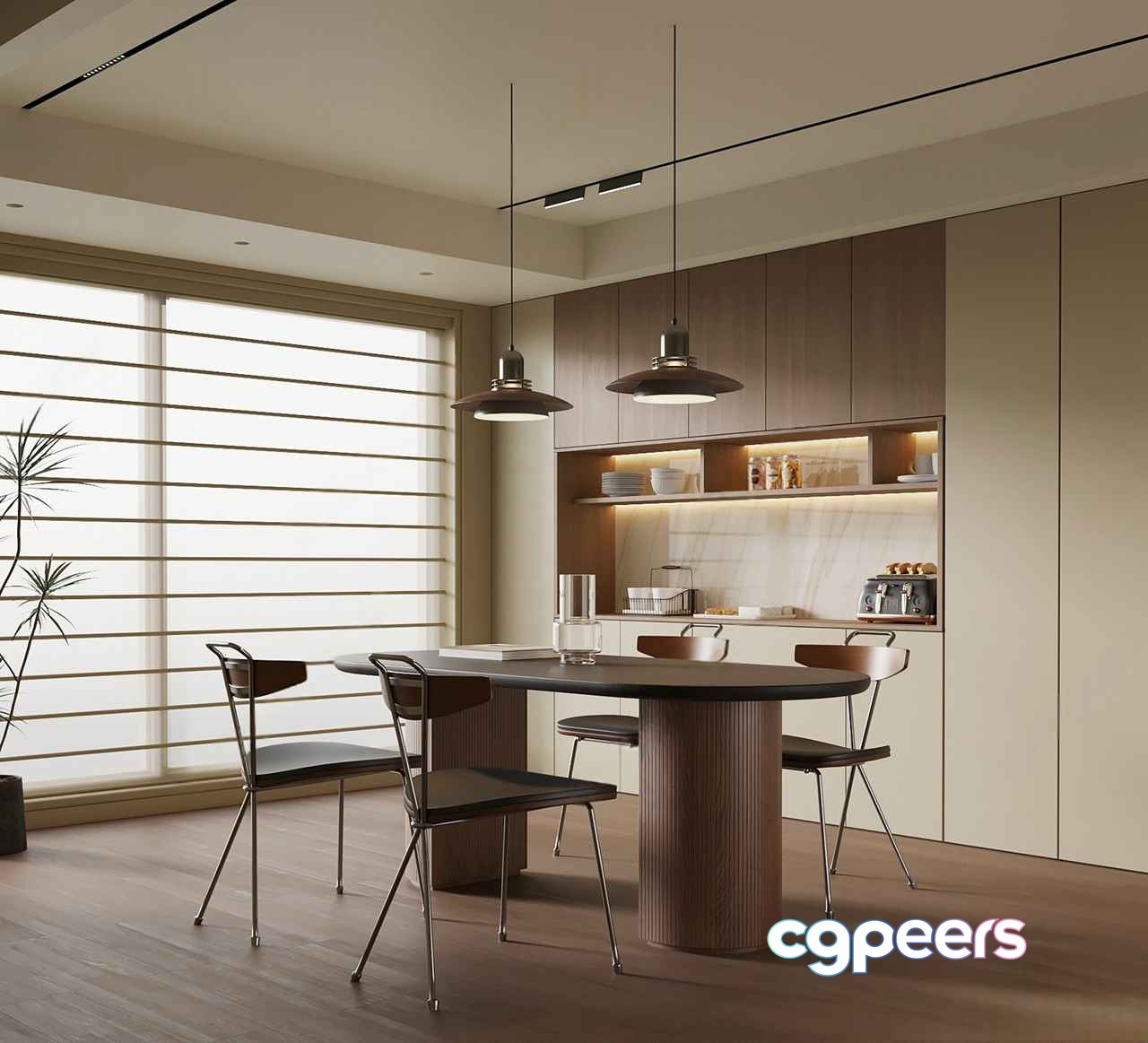 Modern Dining Room 3D Model - 9998 - VRAY Render