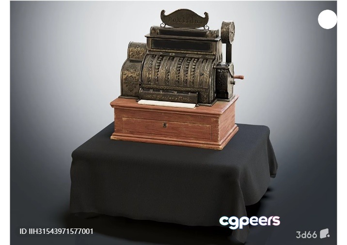 Old Cash Register 3D Model - 3099 - VRAY Render Old Cash Register 3D Model - 3099 - VRAY Render