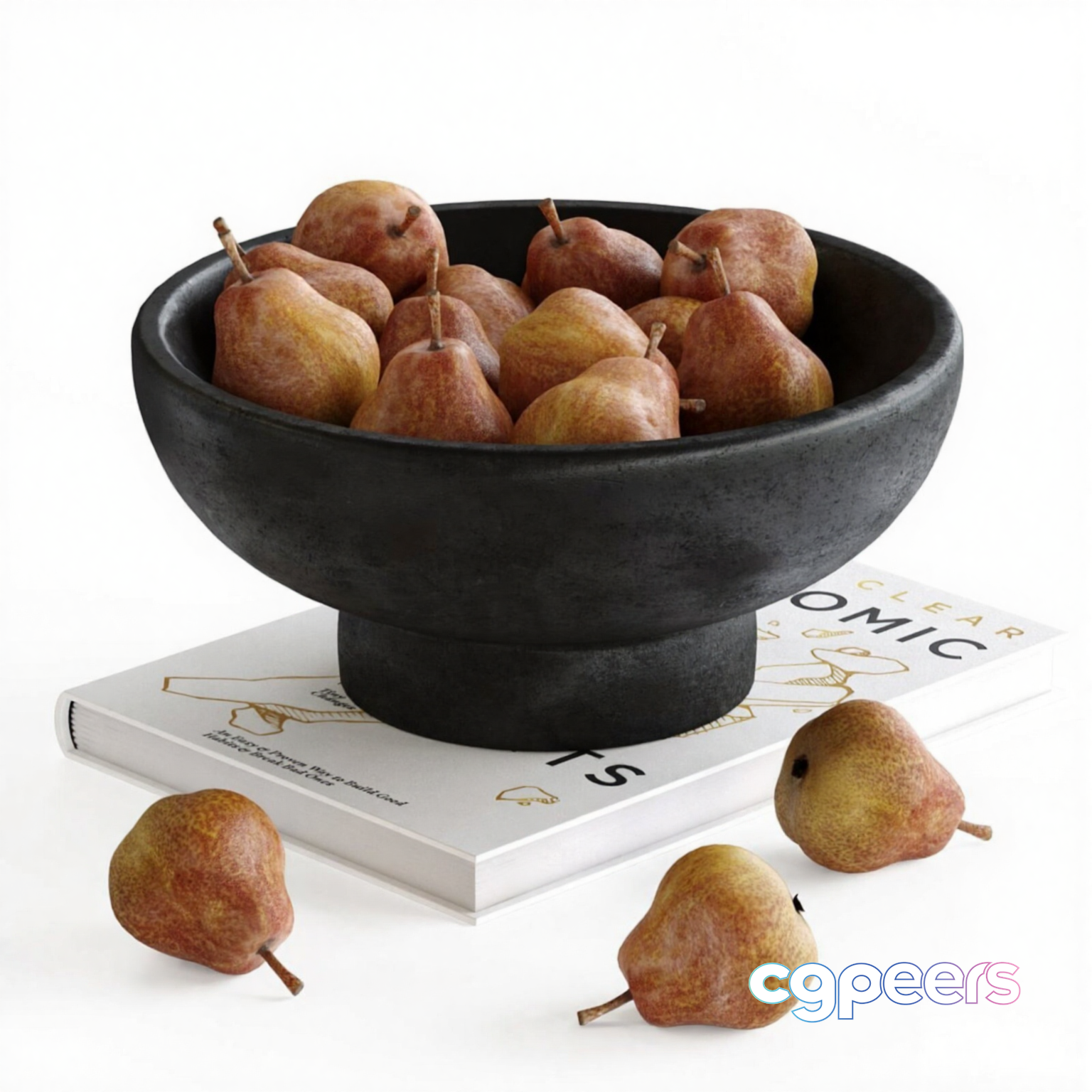 A Bowl Of Pears On A Book 3D Model - 5247 - CORONA Render