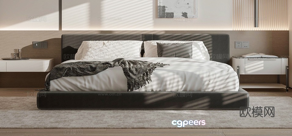 Cozy Modern Bedroom 3D Model - 13587 - VRAY Render