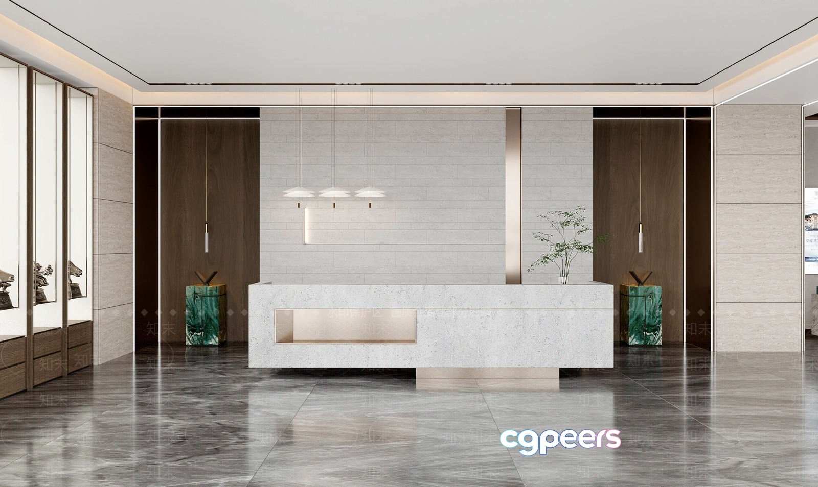 Modern Office Space 3D Model - 15476 - VRAY Render
