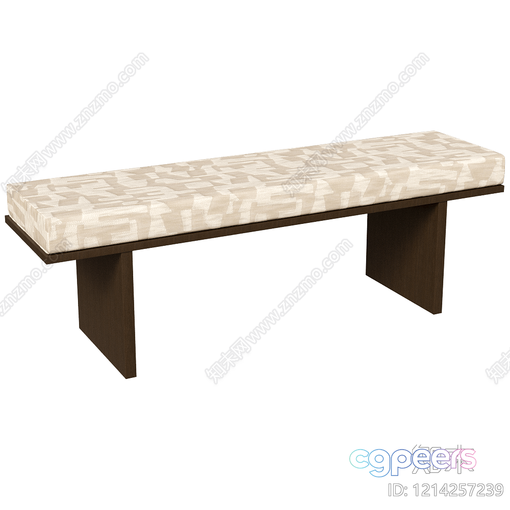 Modern Wooden Bench 3D Model - 22186 - VRAY Render
