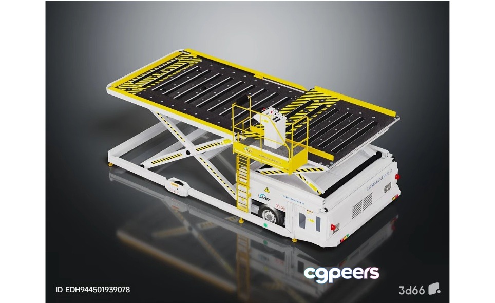 The Main Subject Is A Yellow And White Vehicle And One Key Characteristic Is 3D Model - 5931 - VRAY Render