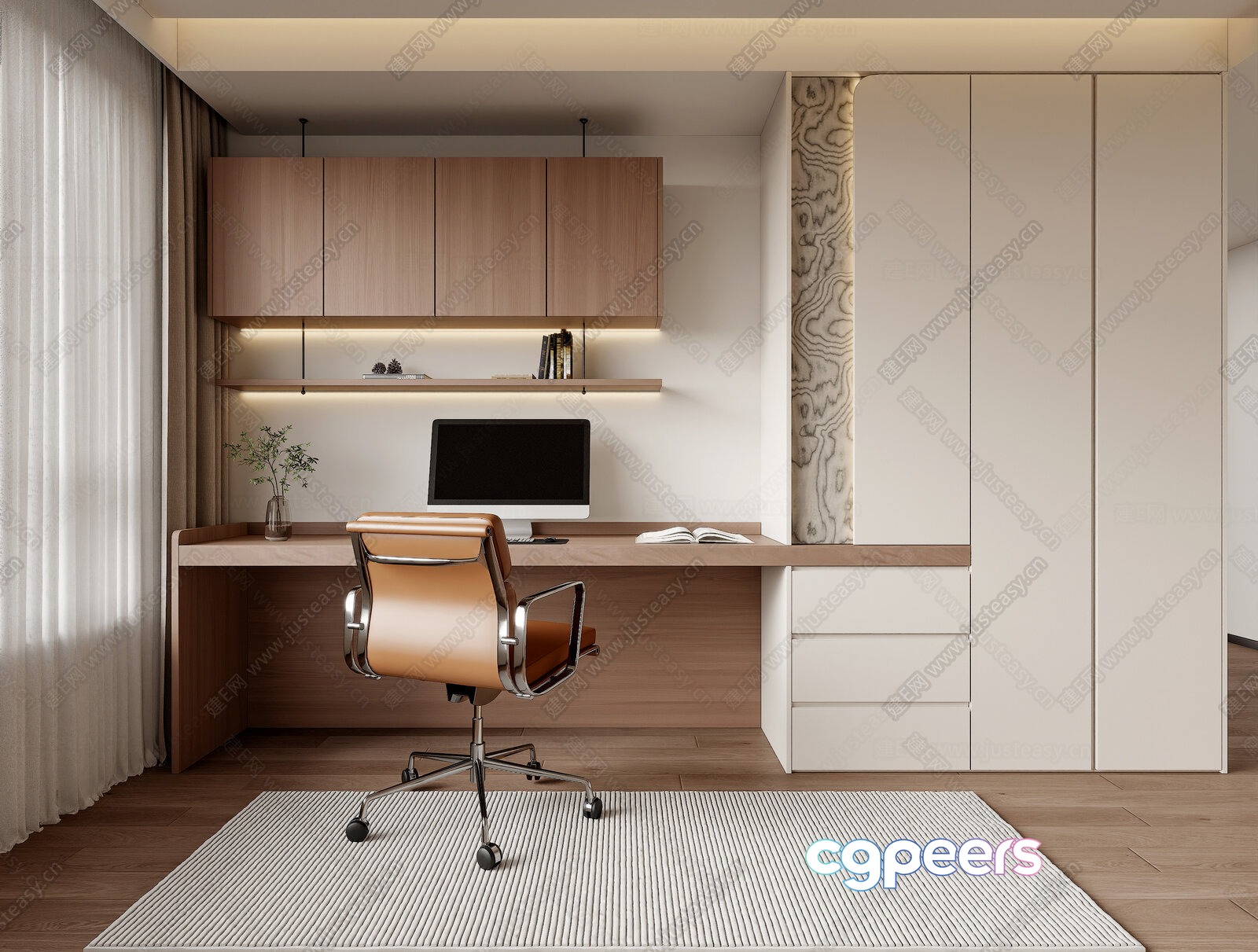 A Modern Home Office 3D Model - 14907 - VRAY Render