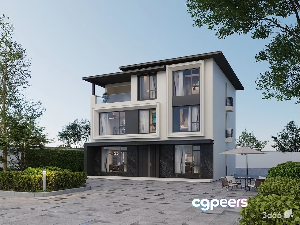 Modern Multi-Story Building 3D Model - 21869 - VRAY Render Modern Multi-Story Building 3D Model - 21869 - VRAY Render