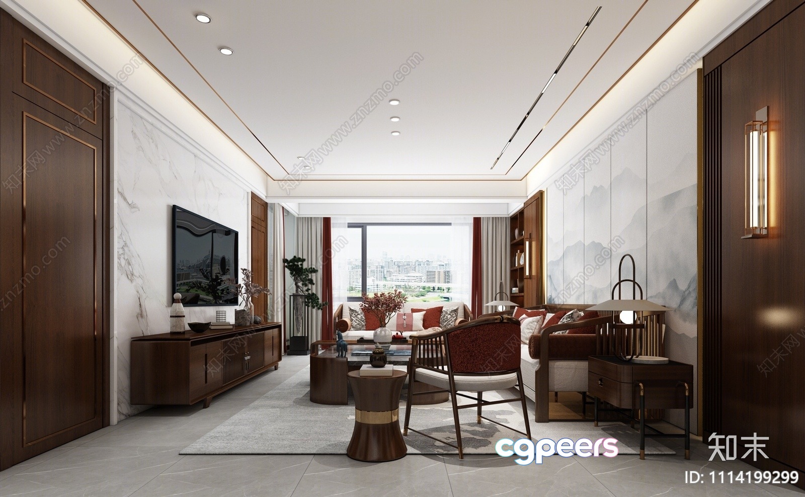 Modern Living Room 3D Model - 965 - VRAY Render