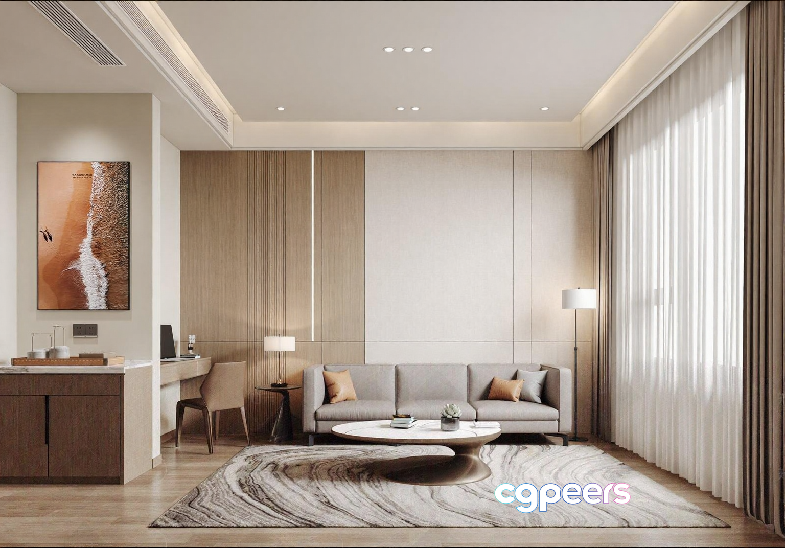 Modern Living Room 3D Model - 6126 - VRAY Render