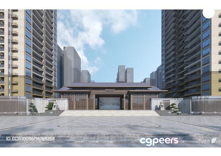 Modern Cityscape 3D Model - 4525 - VRAY Render