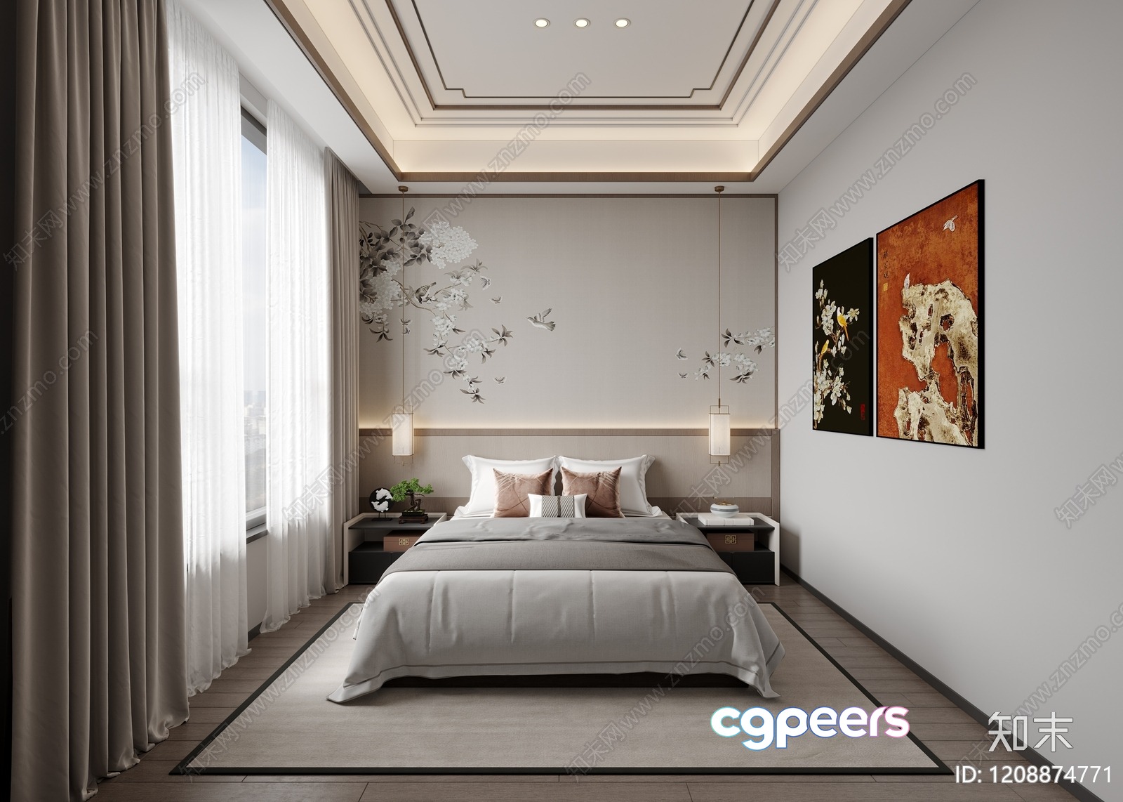 Modern Master Bedroom 3D Model - 2789 - VRAY Render Modern Master Bedroom 3D Model - 2789 - VRAY Render