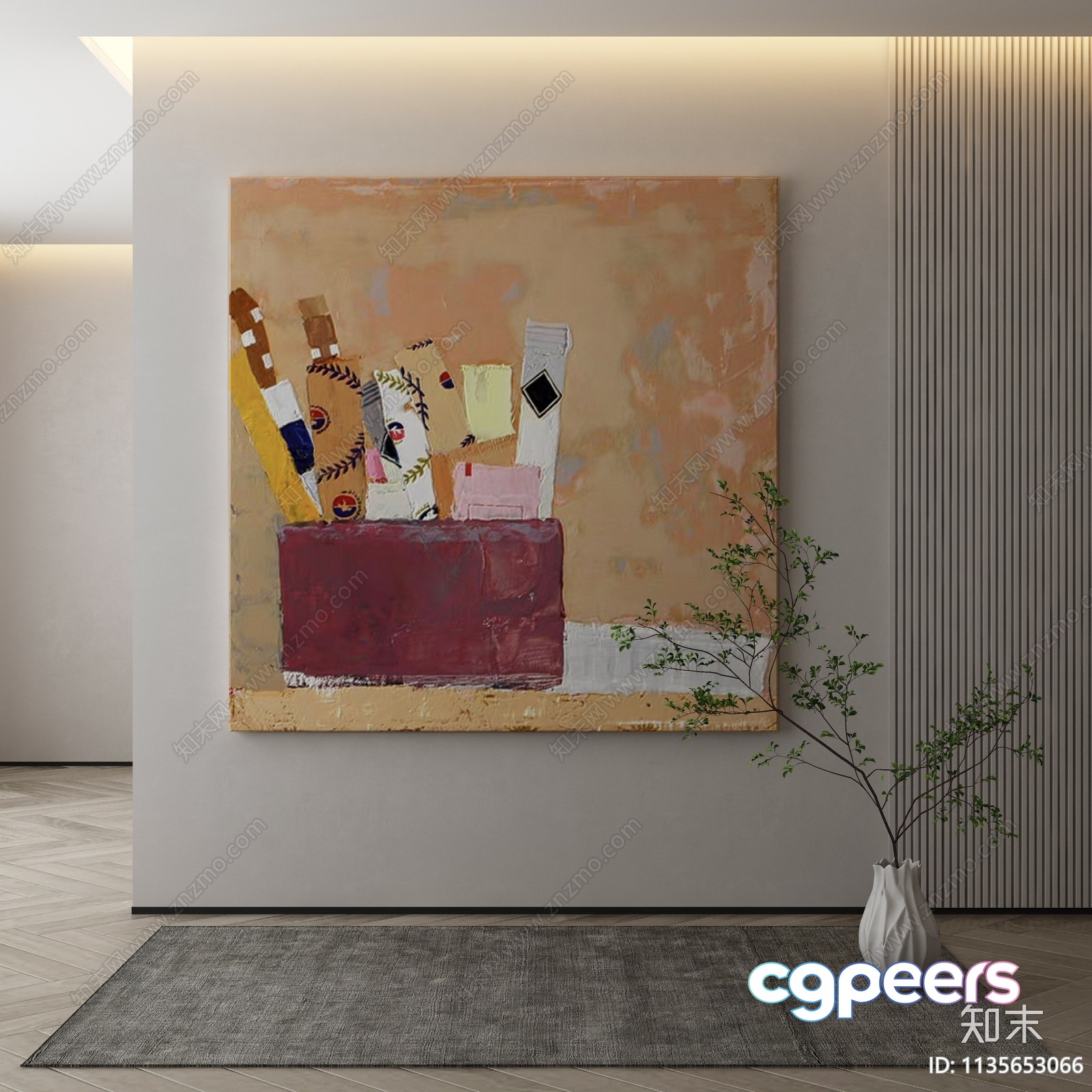 Modern Art Piece 3D Model - 21445 - VRAY Render