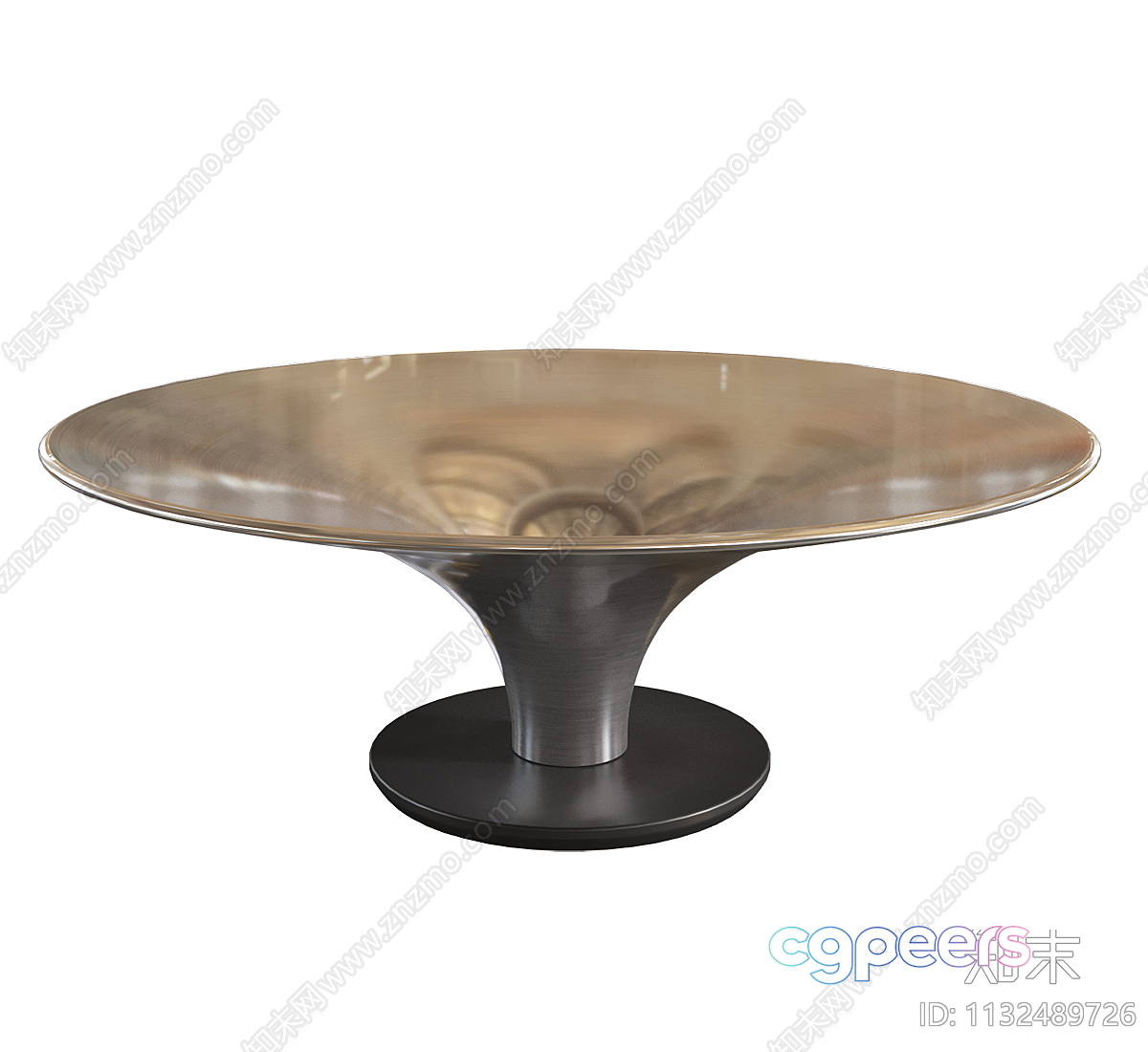 A Table With A Metal Base And Glass Top 3D Model - 1937 - VRAY Render