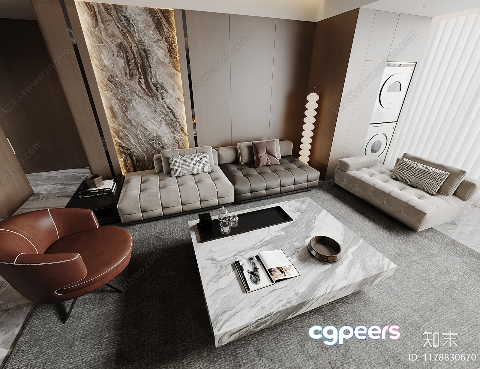 Modern Living Room 3D Model - 2736 - VRAY Render