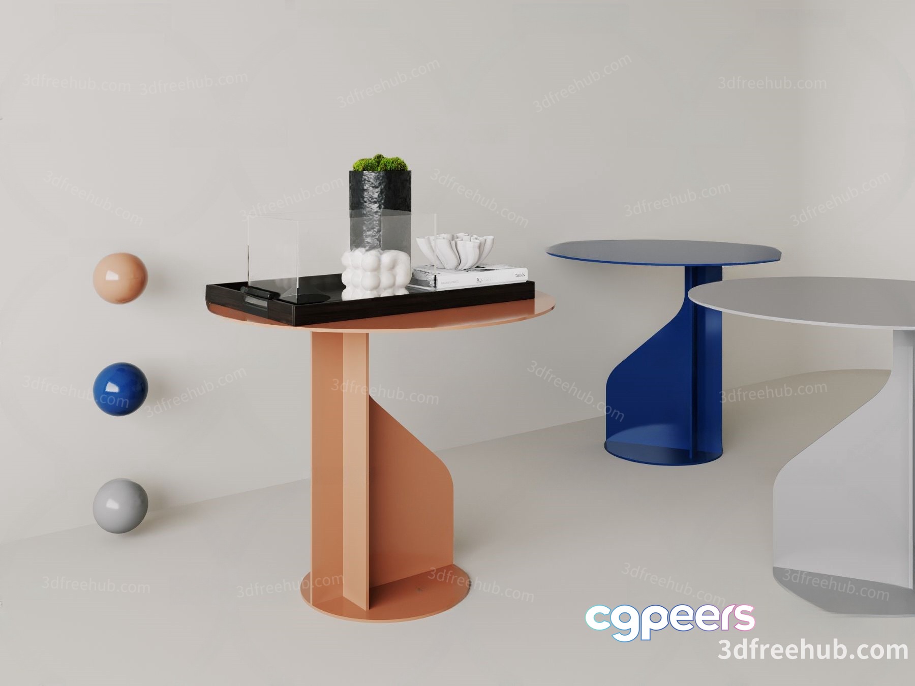 Modern Side Tables 3D Model - 19155 - VRAY Render