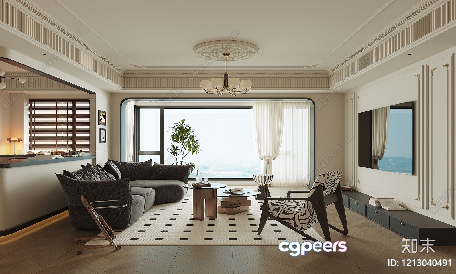 Modern Living Room 3D Model - 6183 - VRAY Render Modern Living Room 3D Model - 6183 - VRAY Render