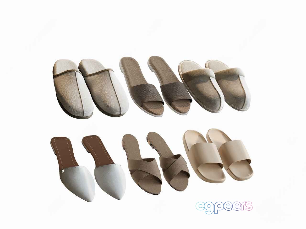 Neutral-Colored Shoes 3D Model - 12521 - VRAY Render