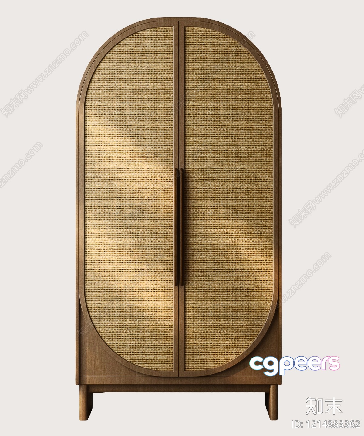 A Wooden Cabinet With A Wicker Door 3D Model - 10963 - VRAY Render A Wooden Cabinet With A Wicker Door 3D Model - 10963 - VRAY Render