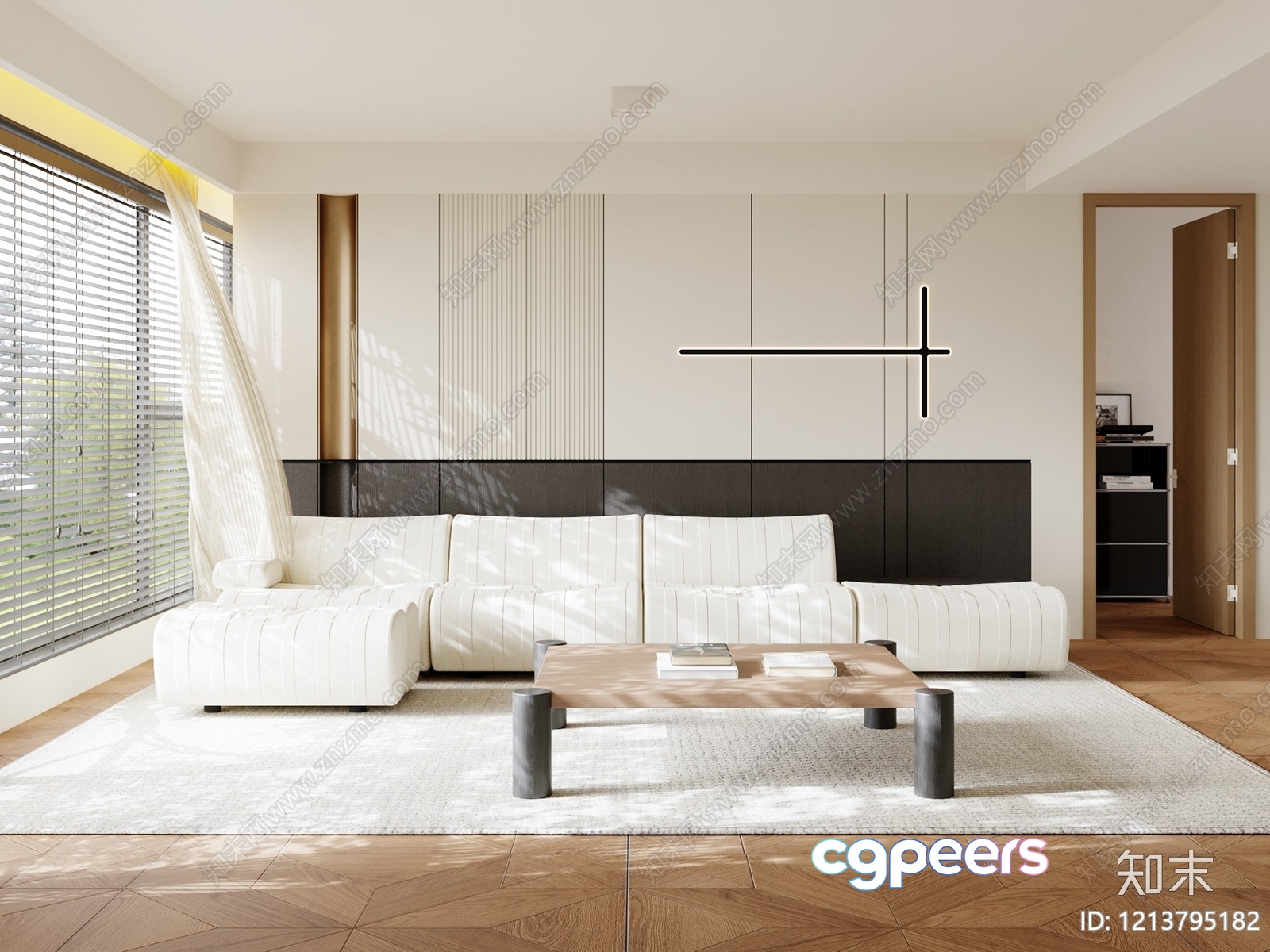 Modern Living Room 3D Model - 18301 - VRAY Render