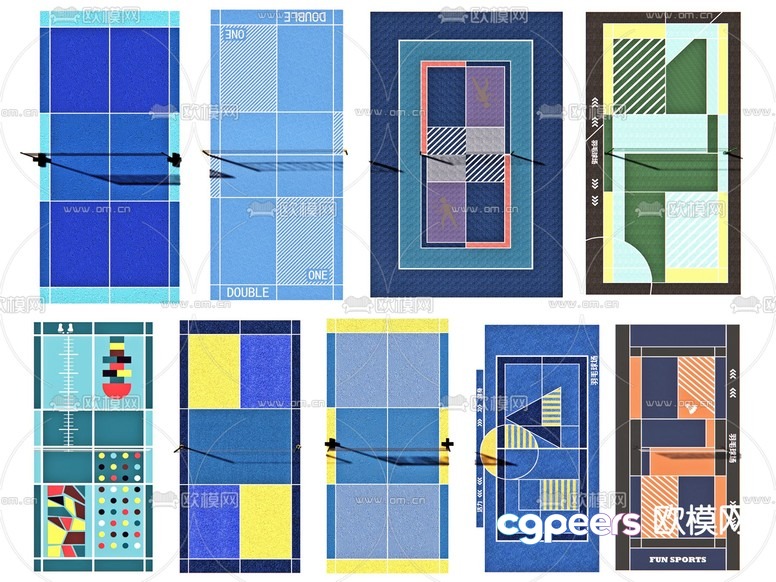 Tennis Court Diagrams 3D Model - 9319 - CORONA Render Tennis Court Diagrams 3D Model - 9319 - CORONA Render