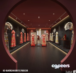 Red And White Dresses 3D Model - 5868 - VRAY Render