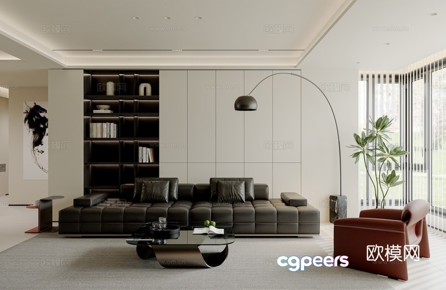 Modern Living Room 3D Model - 4768 - CORONA Render Modern Living Room 3D Model - 4768 - CORONA Render