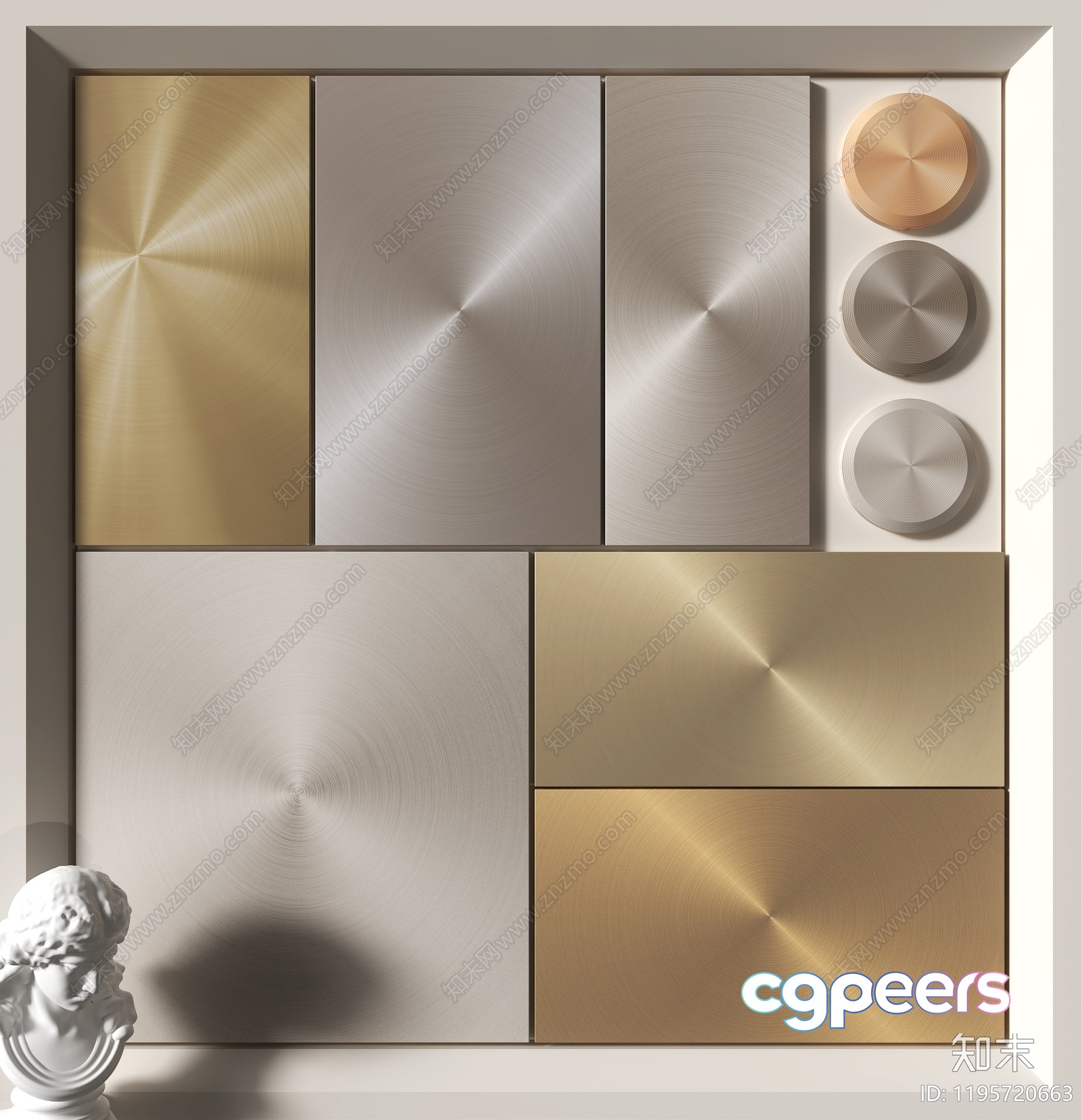 Modern Metal Wall Art 3D Model - 10498 - VRAY Render Modern Metal Wall Art 3D Model - 10498 - VRAY Render
