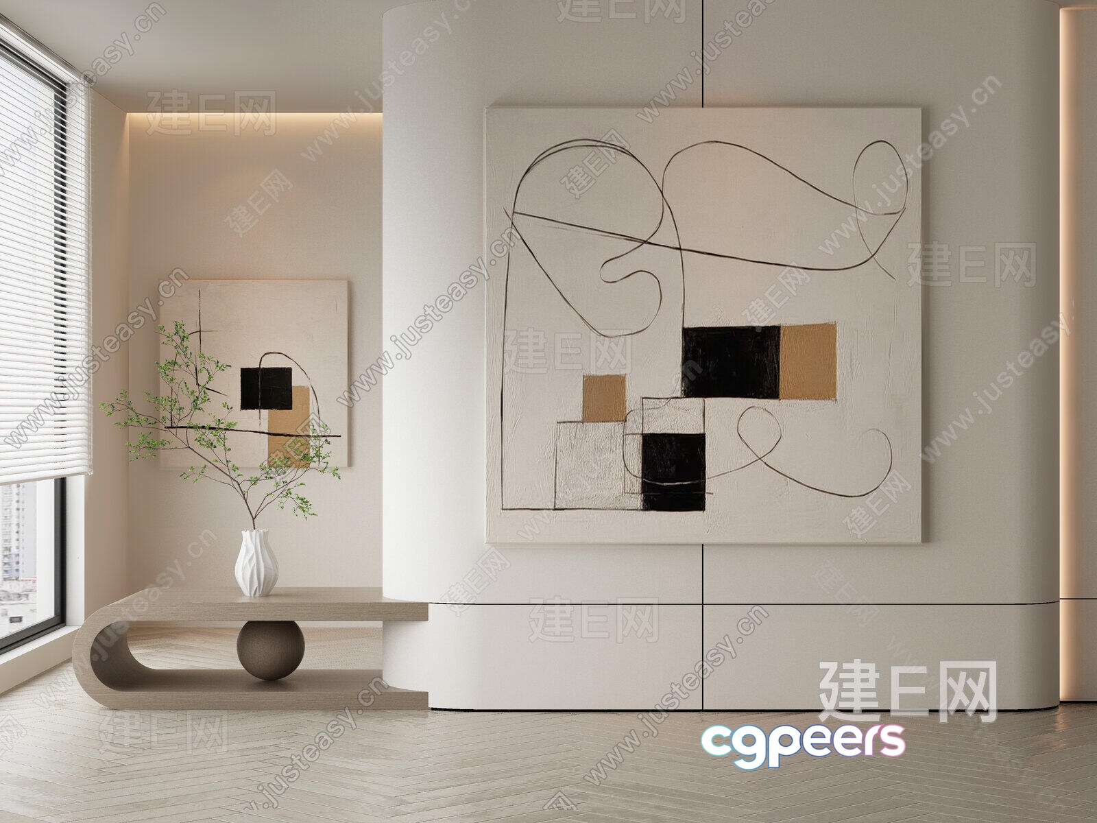 Modern Abstract Art Piece 3D Model - 14053 - VRAY Render