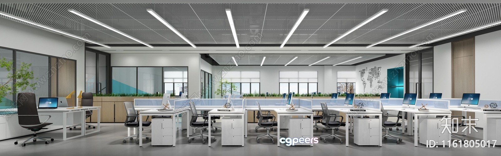 Office Space 3D Model - 11494 - VRAY Render