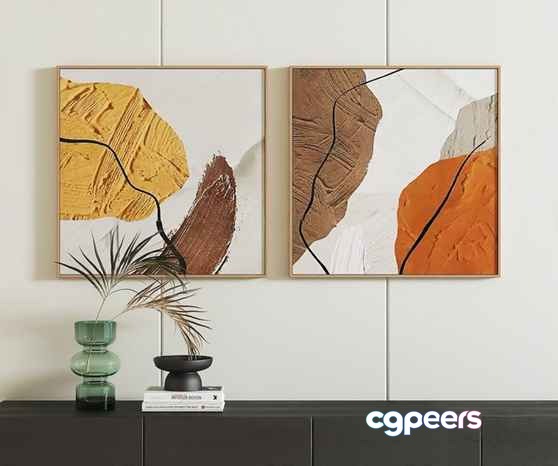 Modern Abstract Art 3D Model - 19098 - VRAY Render