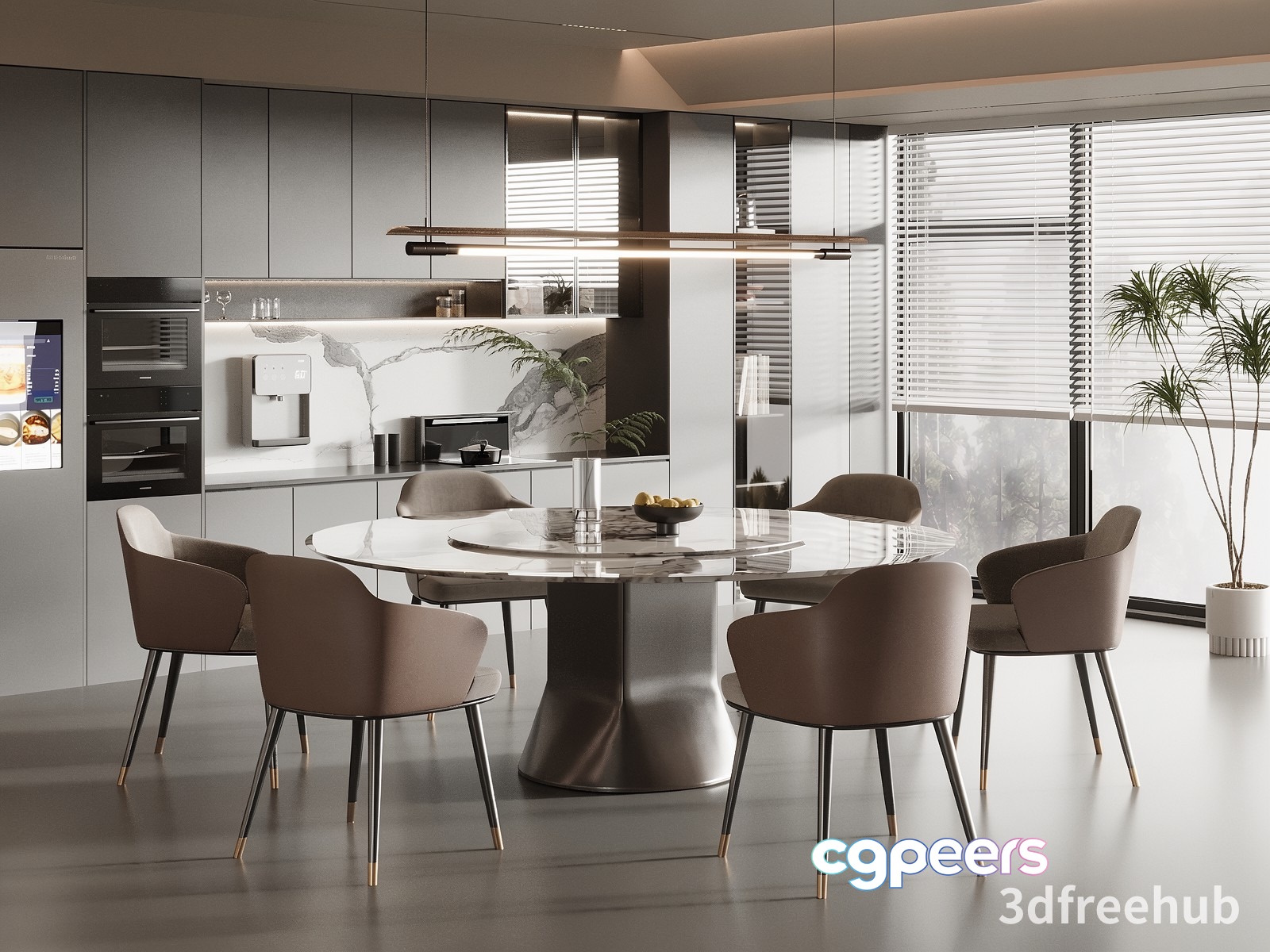 Modern Dining Room 3D Model - 20546 - VRAY Render Modern Dining Room 3D Model - 20546 - VRAY Render