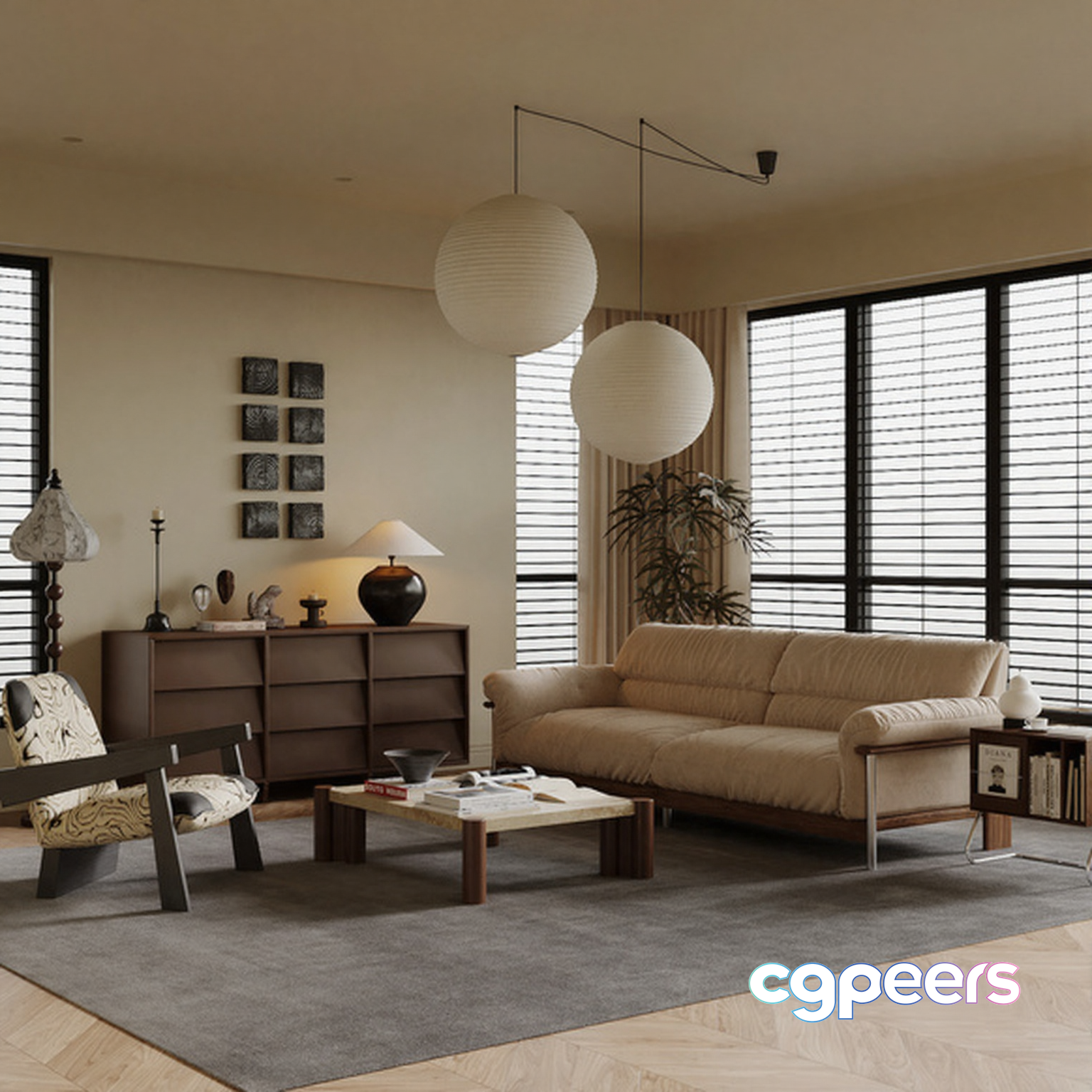 Modern Living Room 3D Model - 17906 - VRAY Render