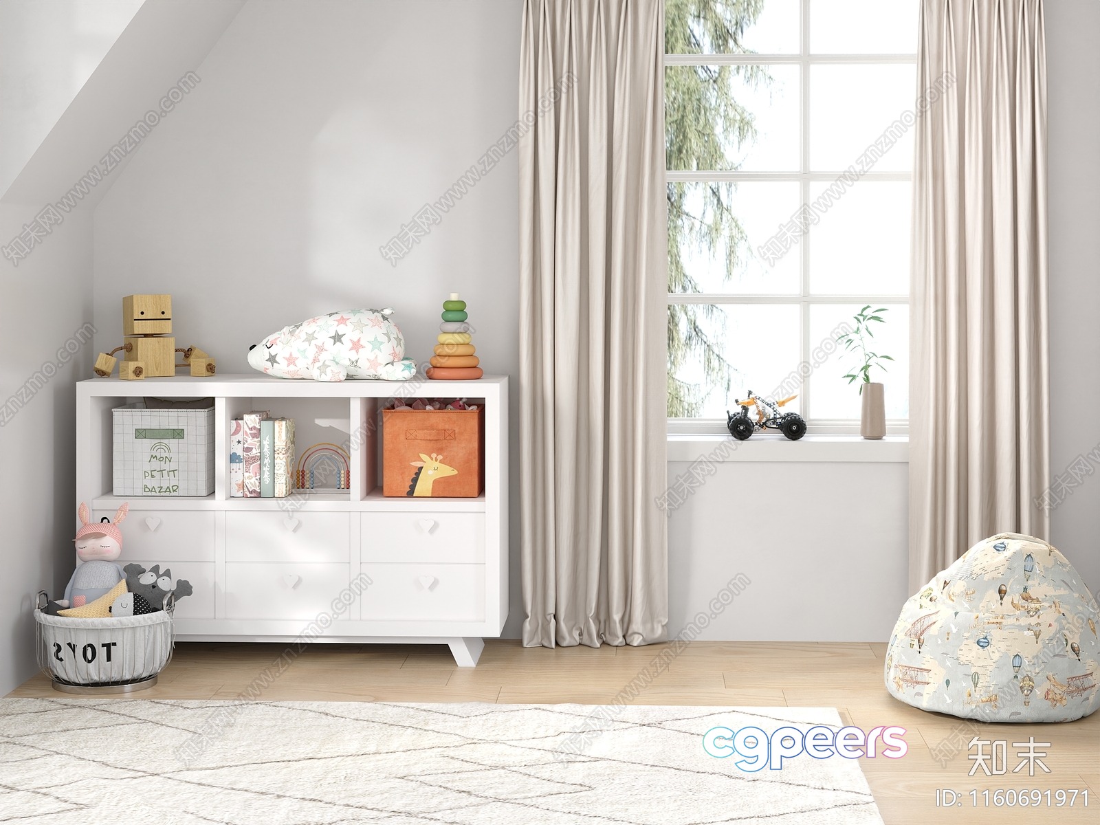 A Neutral-Toned Nursery 3D Model - 11202 - VRAY Render