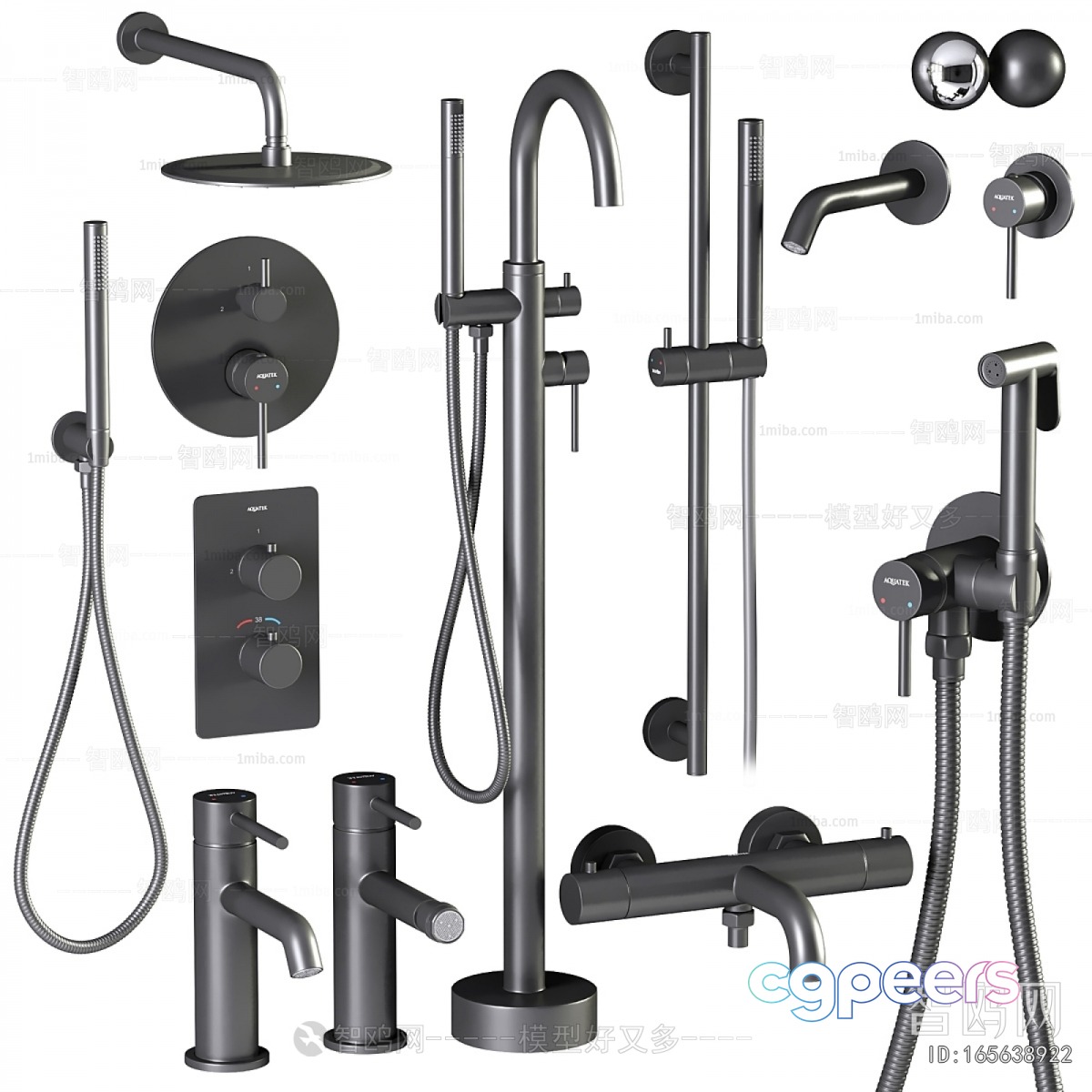 Modern Bathroom Fixtures 3D Model - 15442 - VRAY Render