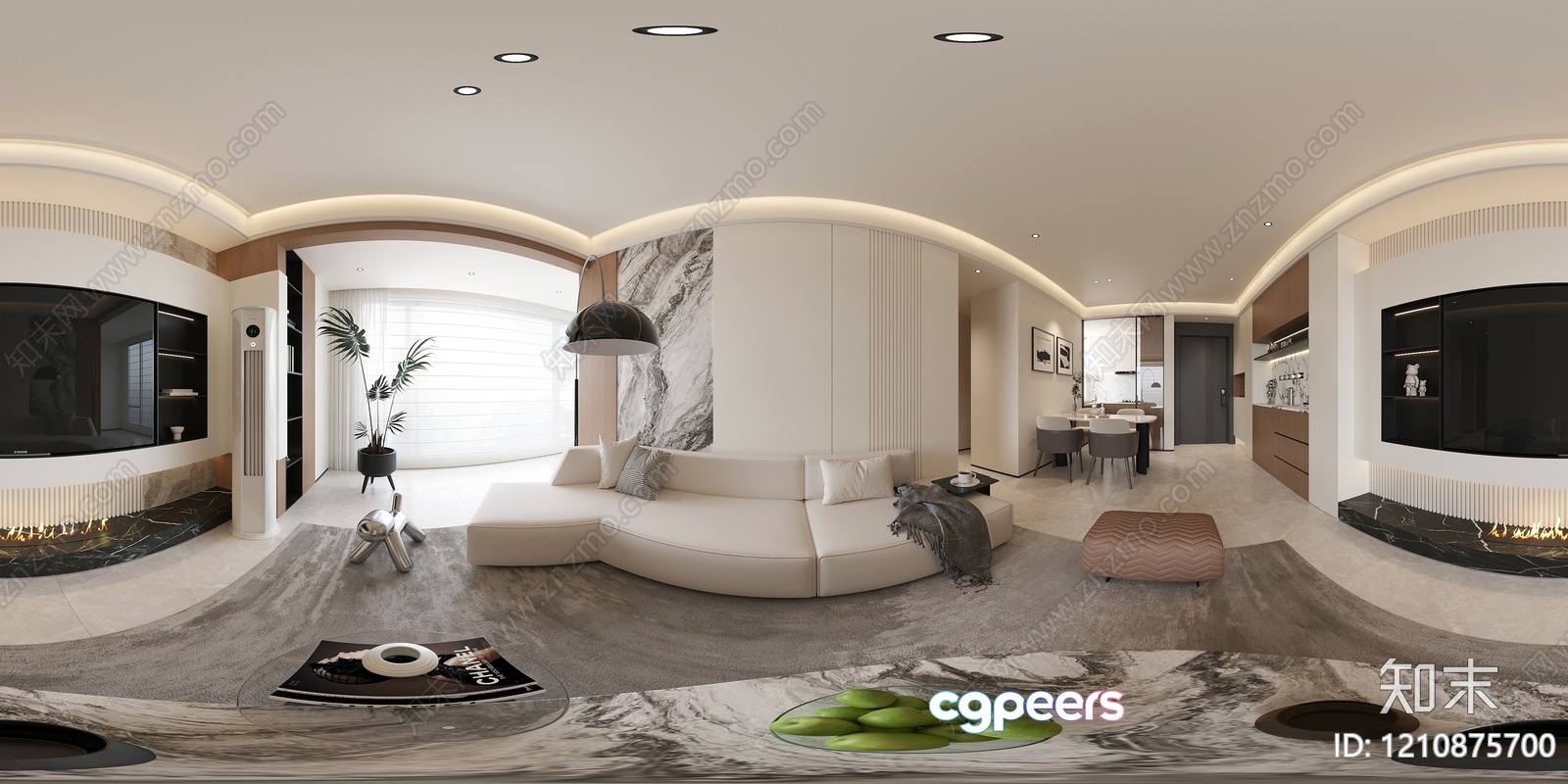 Modern Living Room 3D Model - 13109 - VRAY Render