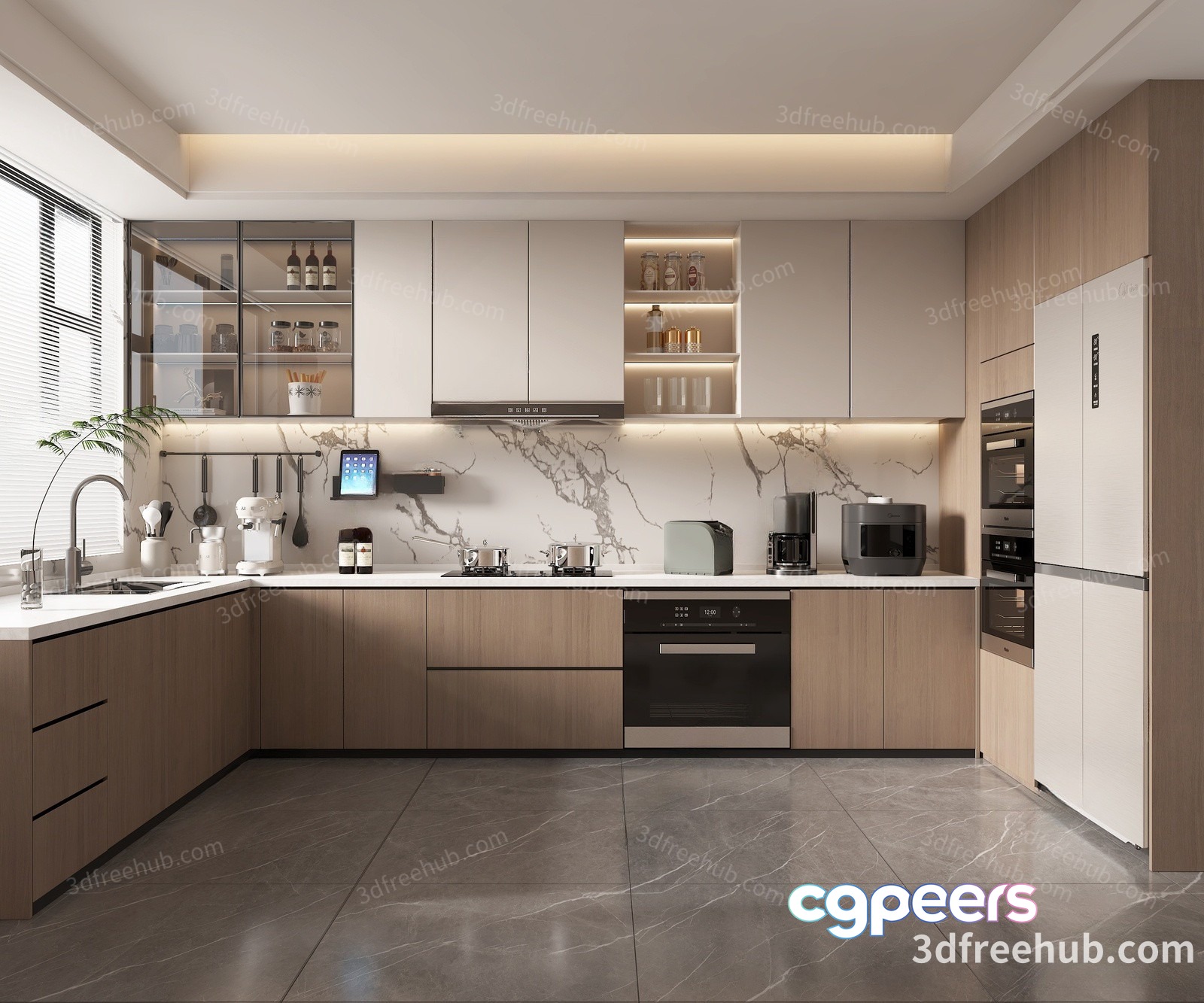 Modern Kitchen 3D Model - 22461 - VRAY Render