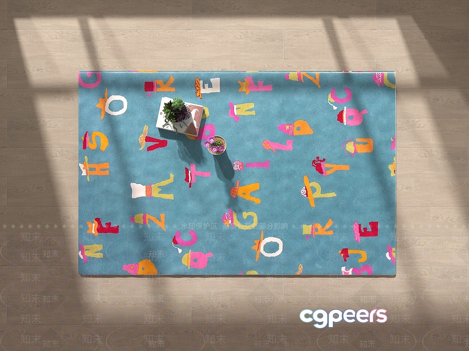 A Colorful Rug 3D Model - 6495 - VRAY Render