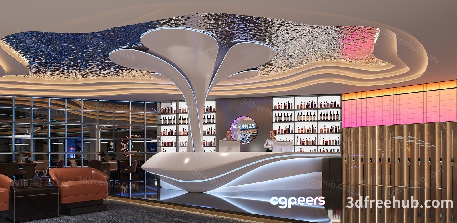 A Futuristic-Looking Bar 3D Model - 23573 - VRAY Render