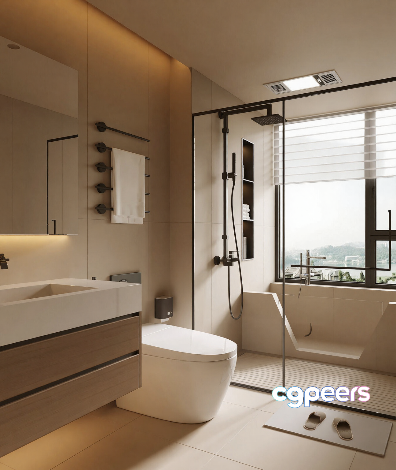 Modern Bathroom Design 3D Model - 5383 - VRAY Render